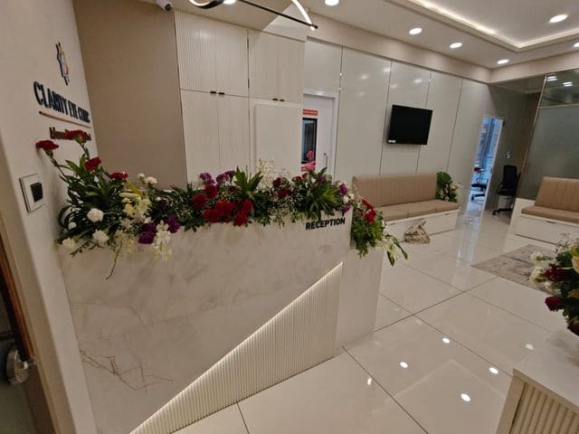 Reception at Clarity Eye Clinic, 309/310 Lodha Signet, Lower Parel, Mumbai